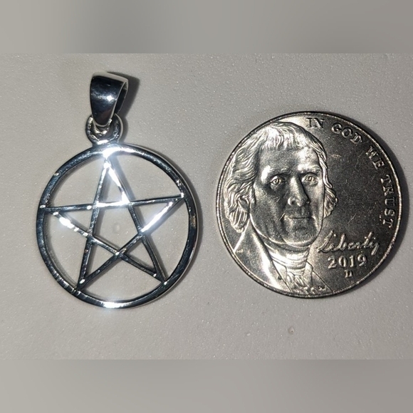 Pendant--Pentagram Pentacle Sterling Silver - Picture 5 of 6